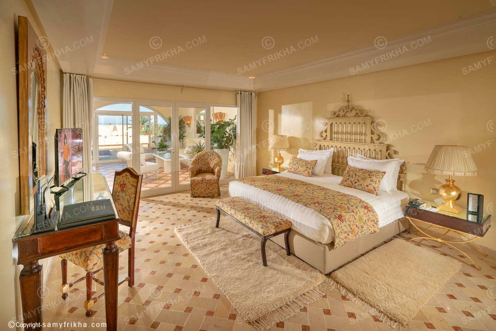 Photographie professionnelle d'une chambre d'hôtel en Tunisie