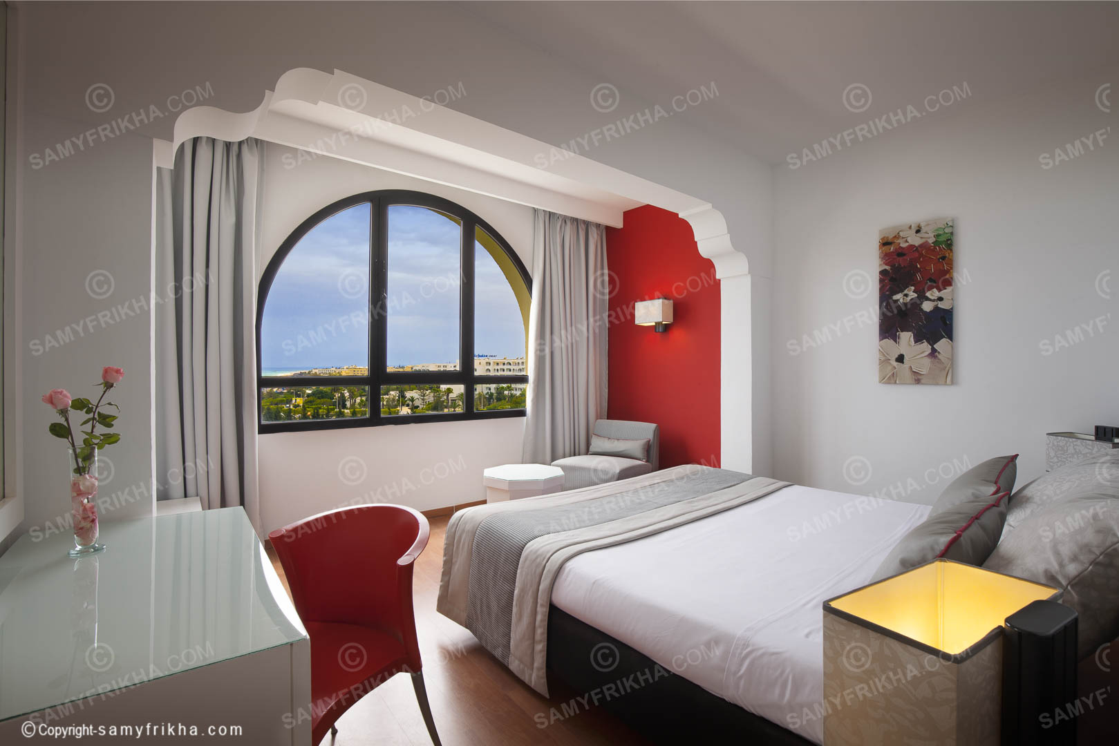 Photographie hôtelière Tunisie – chambre élégante
