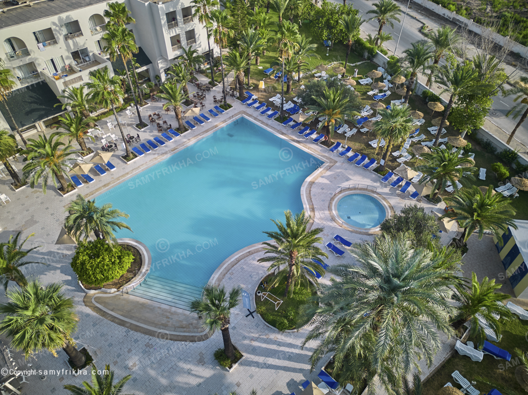 vue generale par drone Hotel Hammamet  Tunisie
